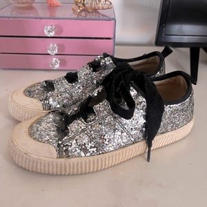 Silver Glittery tennis shoes